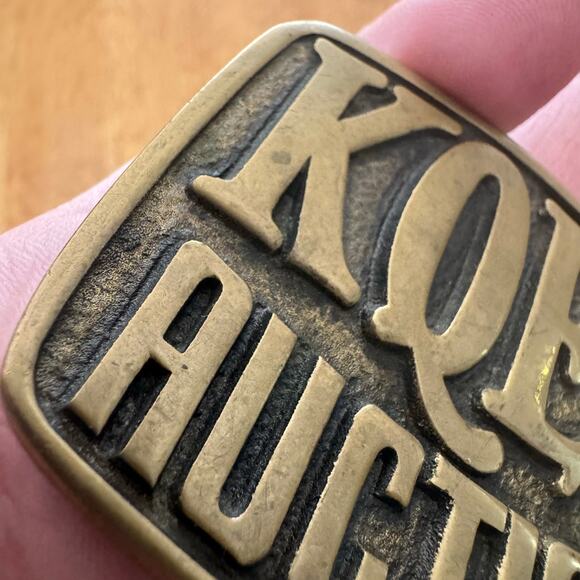 Vintage 1978 KQED Auction Brass Belt Buckle San Francisco Public FM Radio - Picture 7 of 10